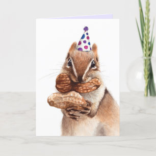 Fun cute animal squirrel celebration card