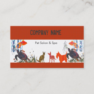 Fun Cute Animals Pet Care Business Card
