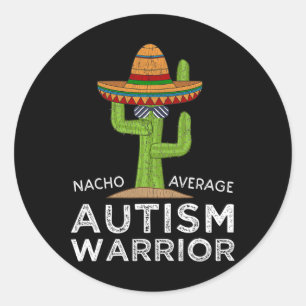 Fun Cute Autistic Support Fun Autism Warrior Aware Classic Round Sticker