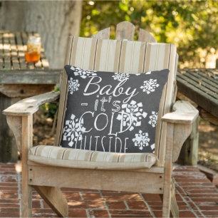 Fun Cute Baby Its Cold Outside Chalkboard Cushion