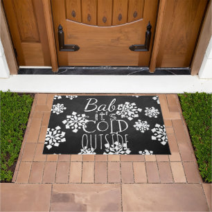 Fun Cute Baby Its Cold Outside Chalkboard Doormat