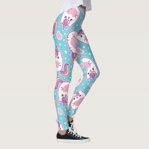 Fun Cute Chubby Kitschy Unicorn Kitty Leggings