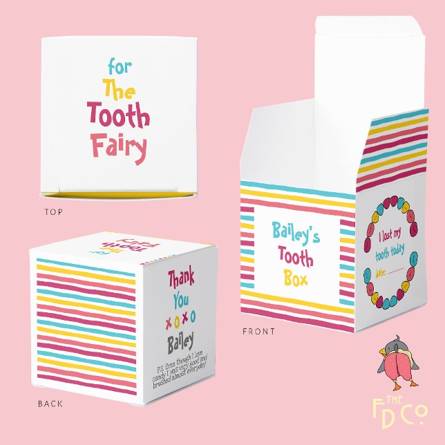 Fun Cute Colourful Striped Candy Tooth Box For Kid (Creator Uploaded)