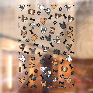 Fun Cute Dog Breeds with Bones and Paw Prints