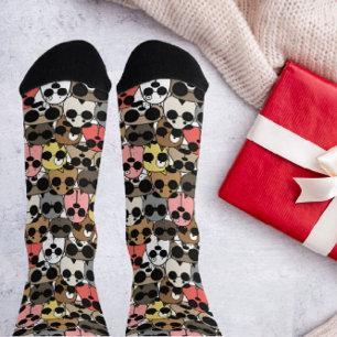 Fun Cute Dogs with Glasses Crew Sock