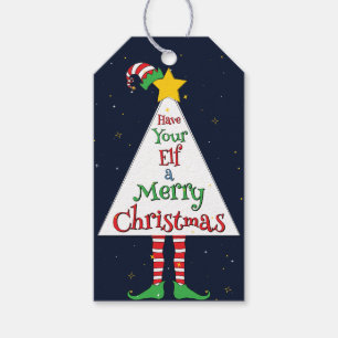 Fun Cute Elf Pun “Have Your Elf a Merry Christmas” Gift Tags