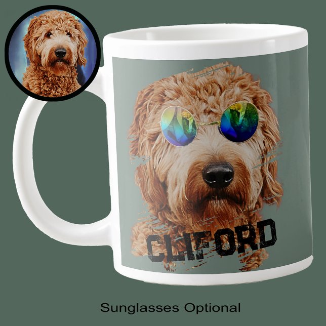 Fun Cute Goldendoodle or Your Dog Dad Lover Photo Large Coffee Mug (Creator Uploaded)