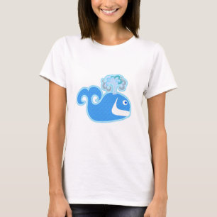 Fun Cute Happy Whale Cartoon Character T-Shirt