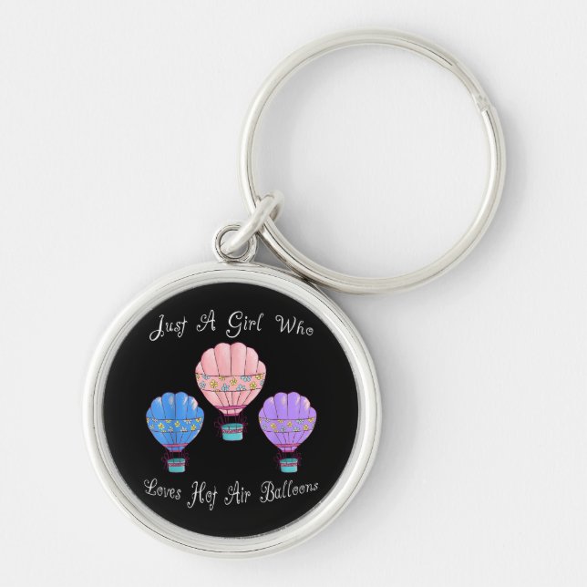 Fun Cute Hot Air Balloon Key Ring (Front)
