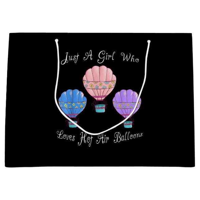 Fun Cute Hot Air Balloon Large Gift Bag (Front)
