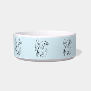 Fun Cute Kitty Colourful Blue Cat Bowl