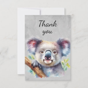 Fun Cute Koala Bear Wildlife Animal Thanks Thank You Card