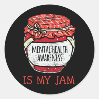 Fun Cute Mental Health Awareness  Classic Round Sticker