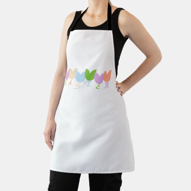 Fun, Cute Pastel Colours Easter Spring Tulips Art Apron (Insitu)