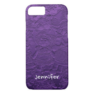 Fun, Cute Purple Rag Dolls, with Personalised Name iPhone 8/7 Case