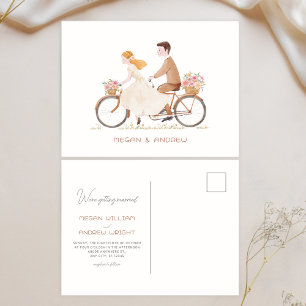 Fun cute romantic couple wedding invitation postcard