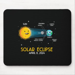 Fun Cute Total Solar Eclipse 2024 Science Astronom Mouse Pad