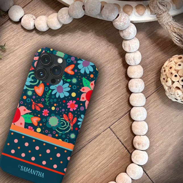 Fun Cute Trendy Modern Floral Name Inspirivity  Case-Mate iPhone Case (Creator Uploaded)