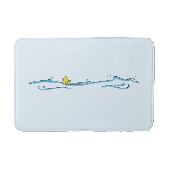 Fun Cute Whimsical Rubber Duck  Bath Mat (Front)