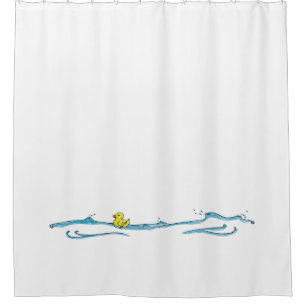 Fun Cute Whimsical Rubber Duck Shower Curtain