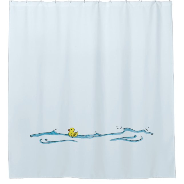 Fun Cute Whimsical Rubber Duck  Shower Curtain (Front)