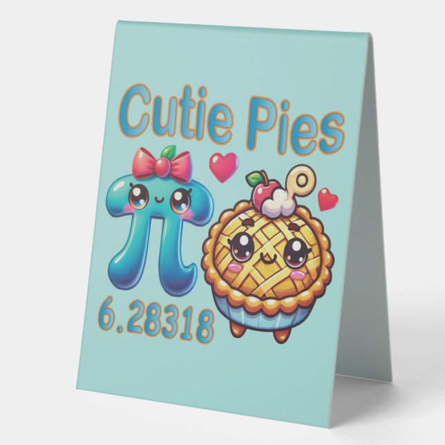Fun “Cutie Pies” Cute Pi Symbol & Pie Pun (Front)