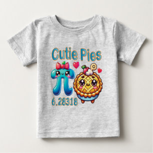 Fun “Cutie Pies” Cute Pi Symbol & Pie Pun Baby T-Shirt