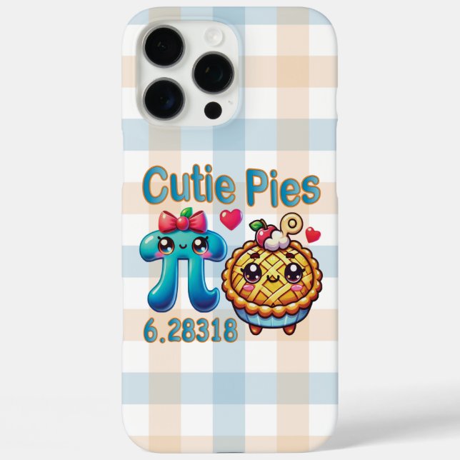 Fun “Cutie Pies” Cute Pi Symbol & Pie Pun Case-Mate iPhone Case (Back)