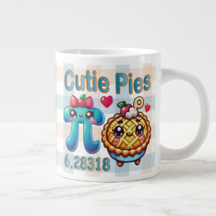 Fun “Cutie Pies” Cute Pi Symbol & Pie Pun Large Coffee Mug