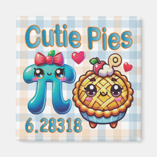Fun “Cutie Pies” Cute Pi Symbol & Pie Pun Magnet