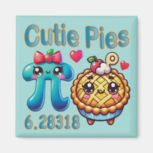 Fun “Cutie Pies” Cute Pi Symbol & Pie Pun Magnet