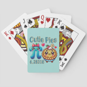 Fun “Cutie Pies” Cute Pi Symbol & Pie Pun Playing Cards