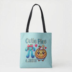 Fun “Cutie Pies” Cute Pi Symbol & Pie Pun Tote Bag