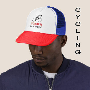 Fun cycling coach custom name trucker hat