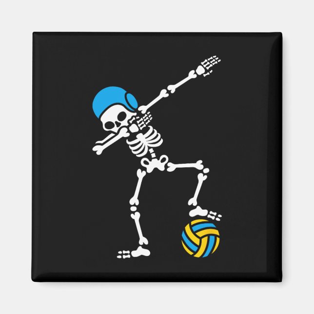 Fun Dab dabbing skeleton Water polo Halloween swim Magnet (Front)
