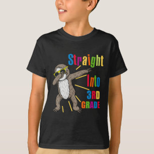 Fun Dabbing Sloth Straight Into 3rd Third Grade Fi T-Shirt