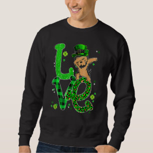 Fun Dabbing Yorkie Dog LOVE Shamrock Funny St Patr Sweatshirt