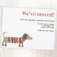 Fun Dachshund Dog Moving Announcement
