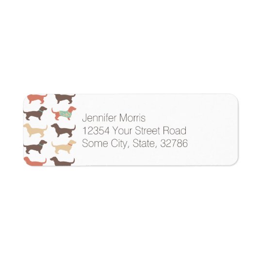 Fun Dachshund Dog Pattern Return Address Label