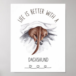 Fun Dachshund Wall Art Poster 
