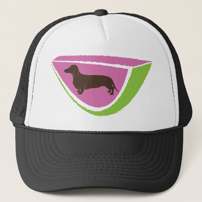 Fun Dachshund Watermelon Design! Trucker Hat (Front)