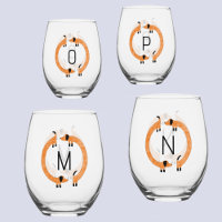 Fun Dachshund Wiener Sausage Dog Monogram Initial