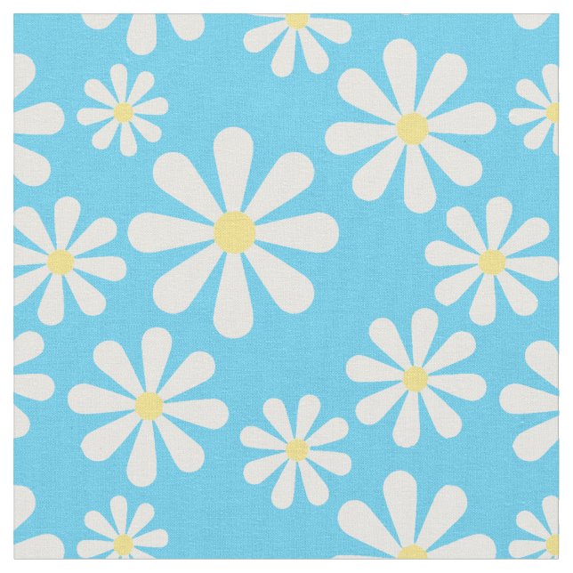 Fun Daisy Pick Any Colour Background Fabric (Close Up)