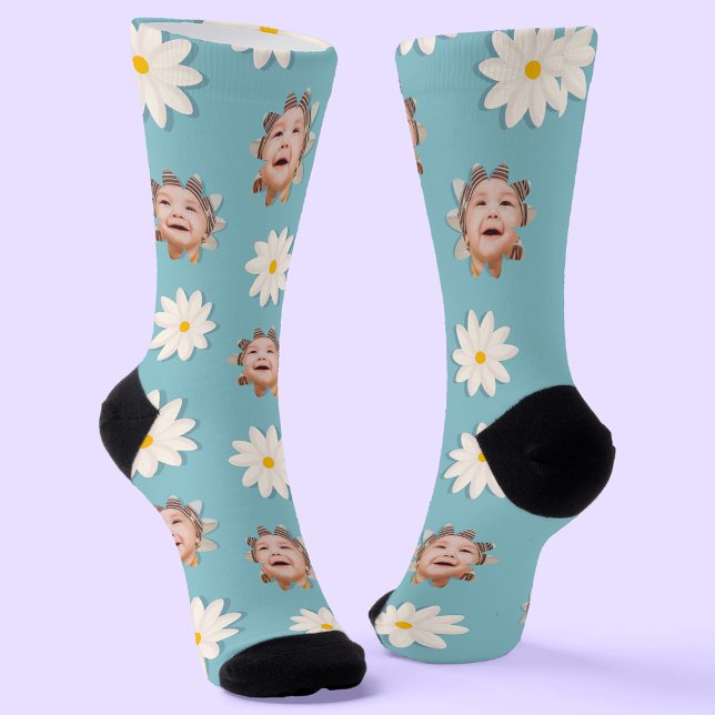 Fun Daisy Print Custom Image Socks (Creator Uploaded)