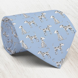 Fun Dalmatian Dog Light Blue Tie