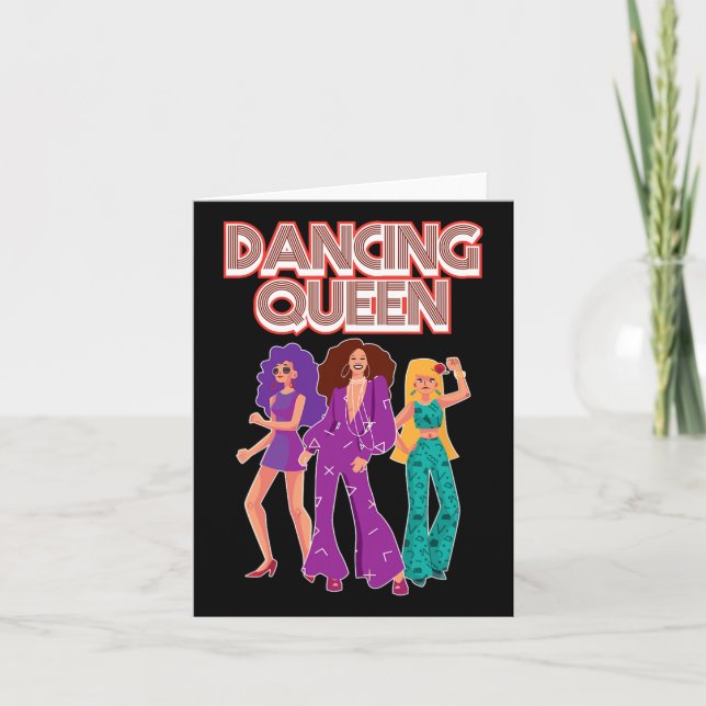 Fun Dancing Queen Disco Dance Club Party 1970s Gif Card (Front)