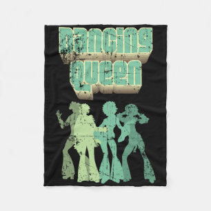Fun Dancing Queen Disco Party Retro Distressed Des Fleece Blanket