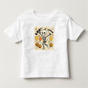 Fun Dancing Skeleton “Boo Crew” Halloween Vector  Toddler T-Shirt