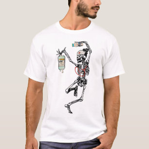 Fun Dancing Skeleton Nurse Halloween Costume Spook T-Shirt