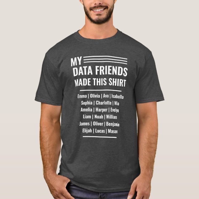 Fun Data Science T-Shirt with Group Names (Front)